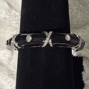 Art deco antique bracelet black and silver diamonds